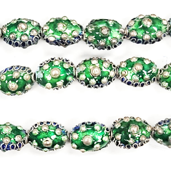 ENAMEL FLAT OVAL 8X12MM GREEN
